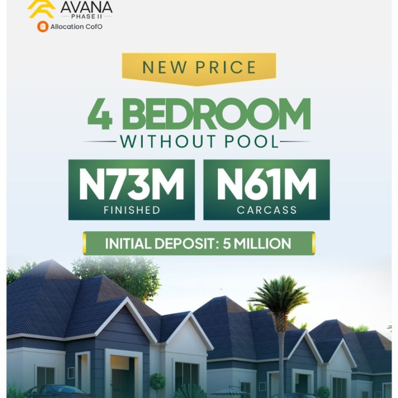 Lekki Avana: 4-bedroom sale, pricing details.