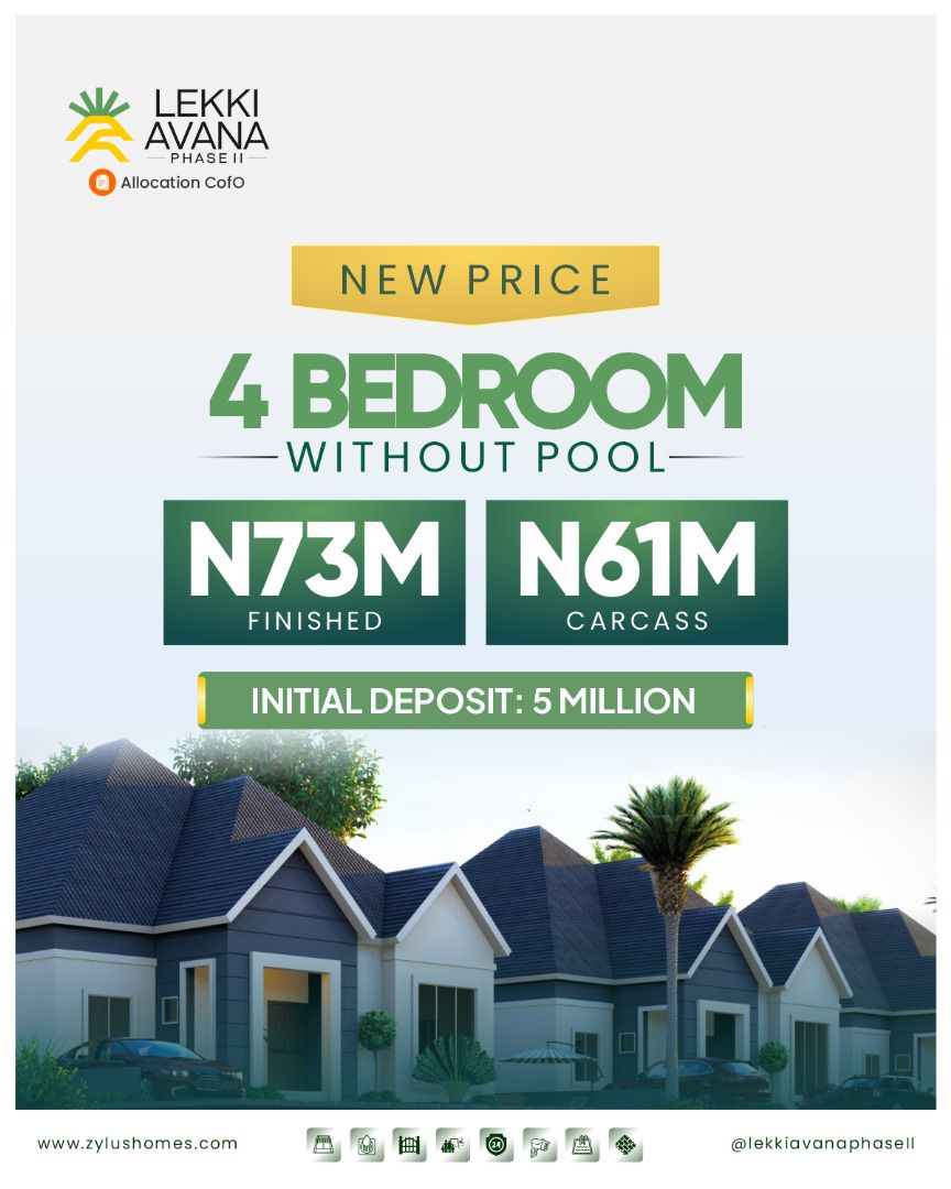 Lekki Avana: 4-bedroom sale, pricing details.